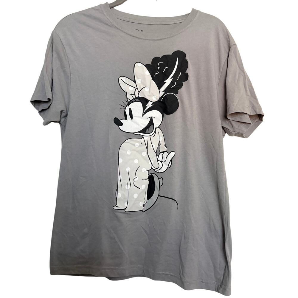 Disney Minnie Mouse Bride Frankenstein Halloween Tee L Gray Monster( see note)